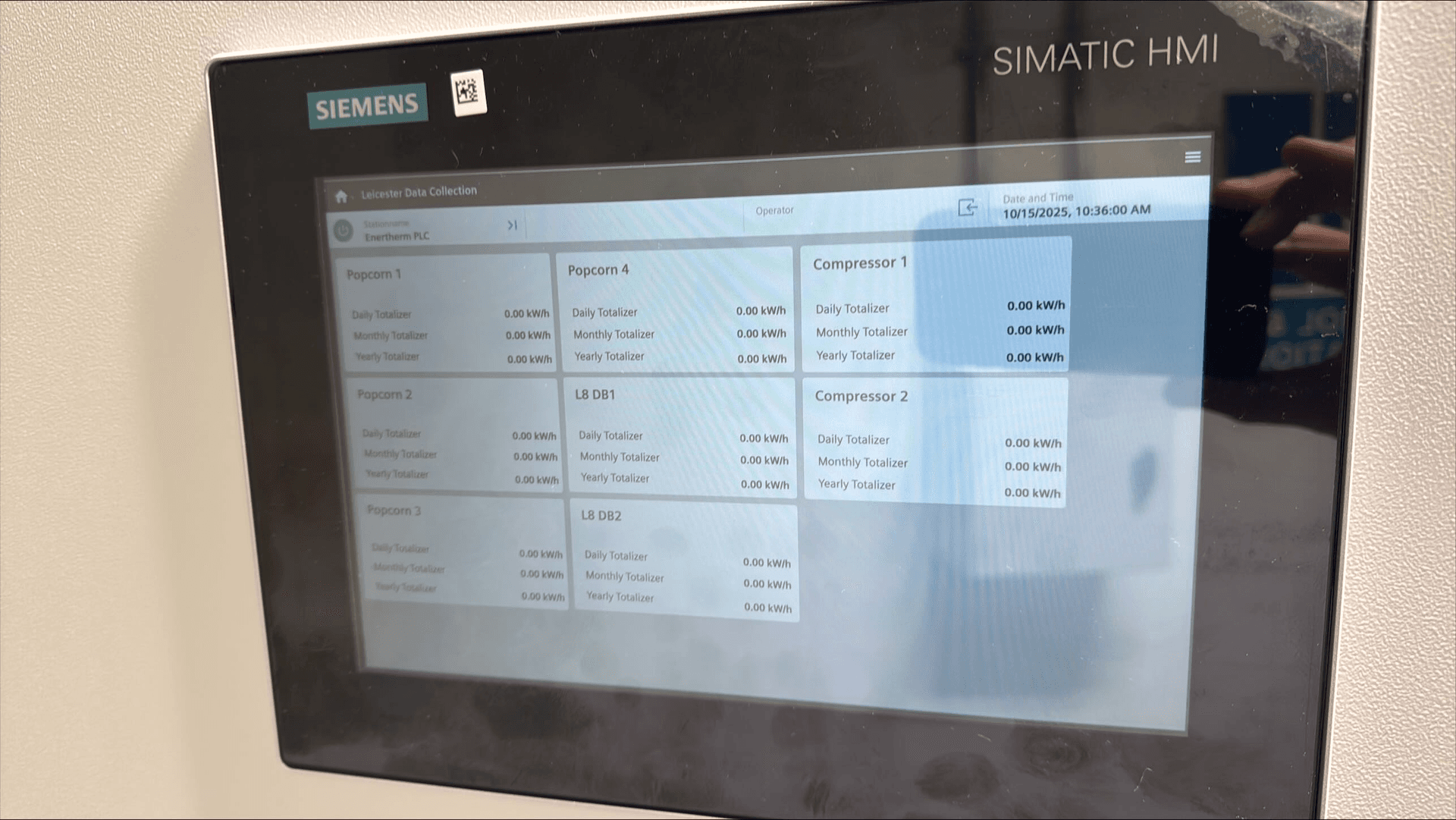 Control panel with integrated HMI display under factory acceptance testing