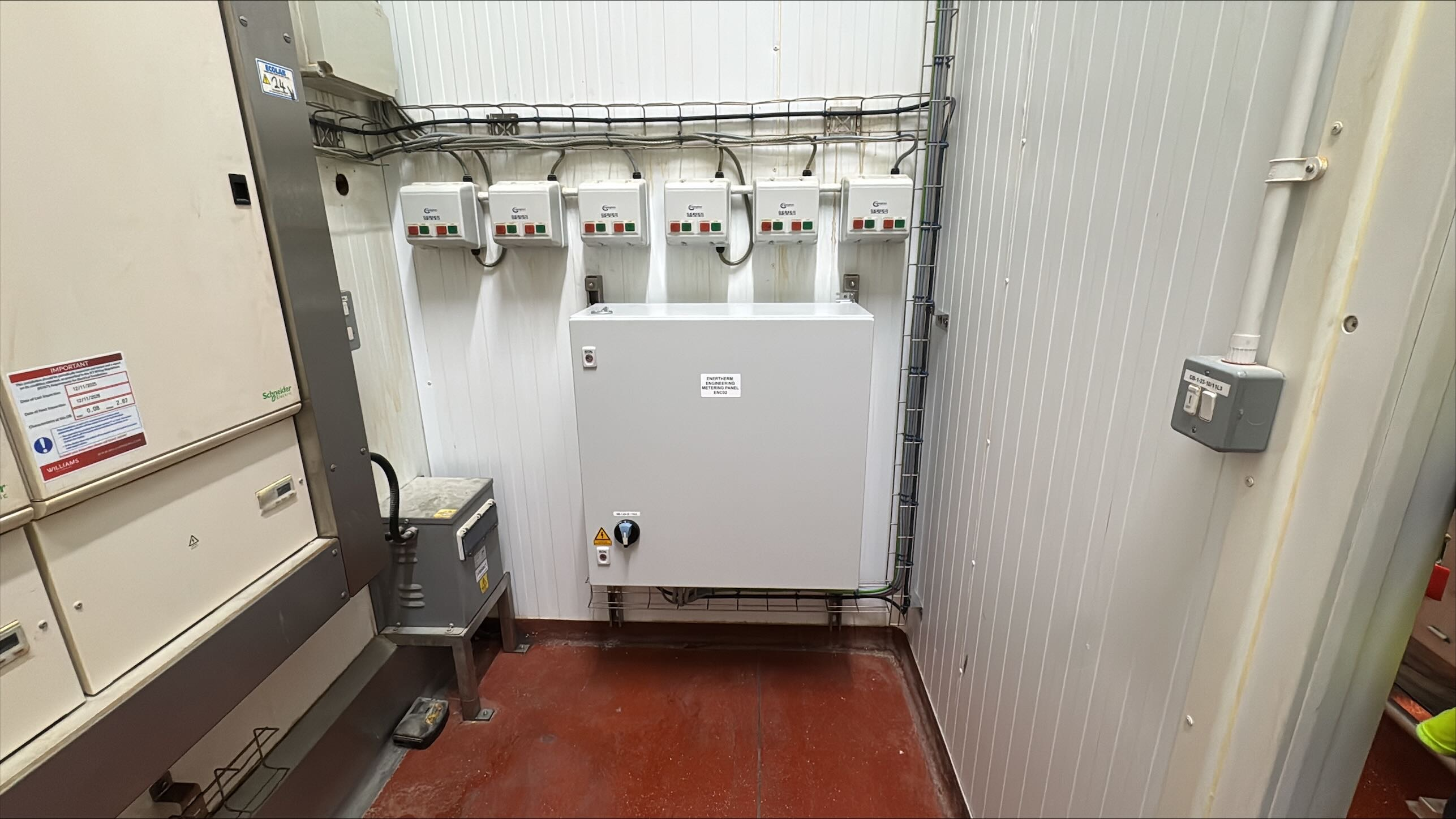 Control panel mounted and wired on site